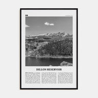 Dillon Reservoir Travel B&W Poster