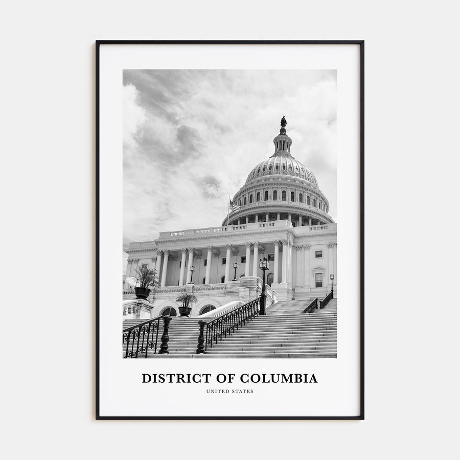 District of Columbia Portrait B&W Poster