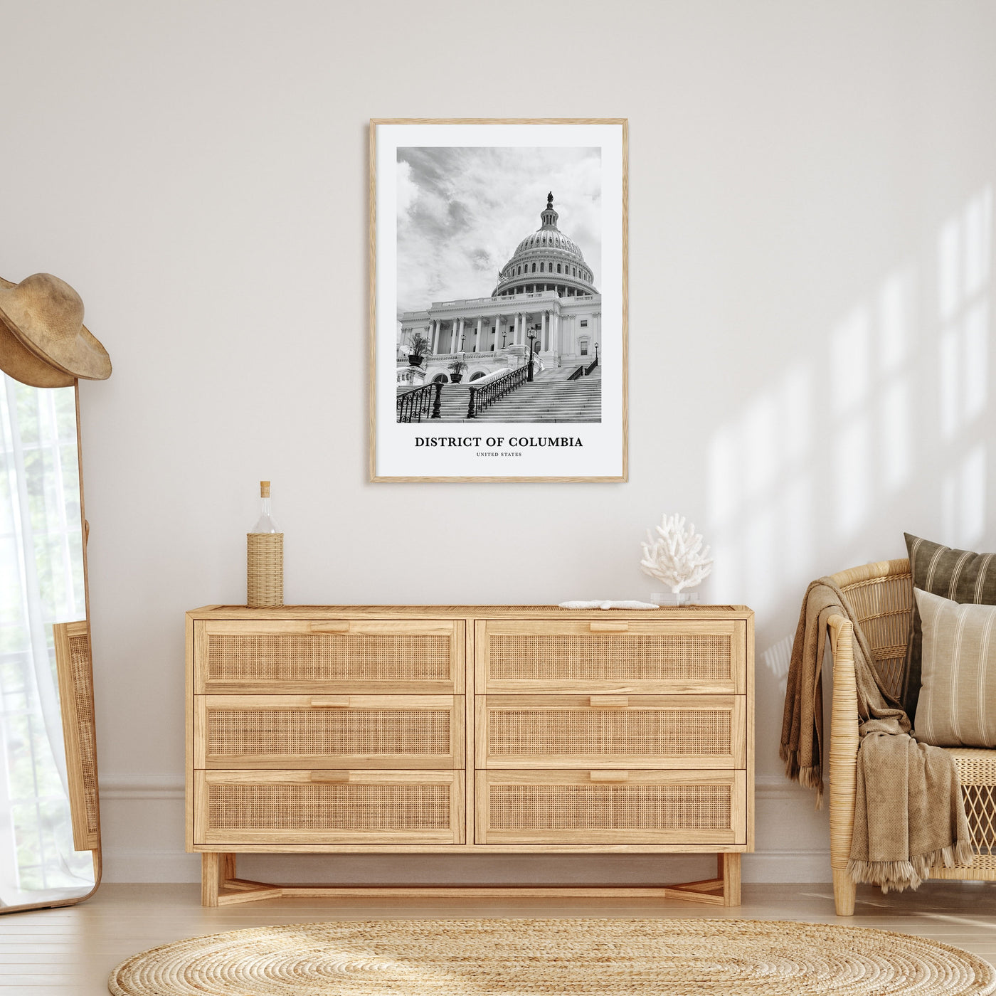 District of Columbia Portrait B&W Poster