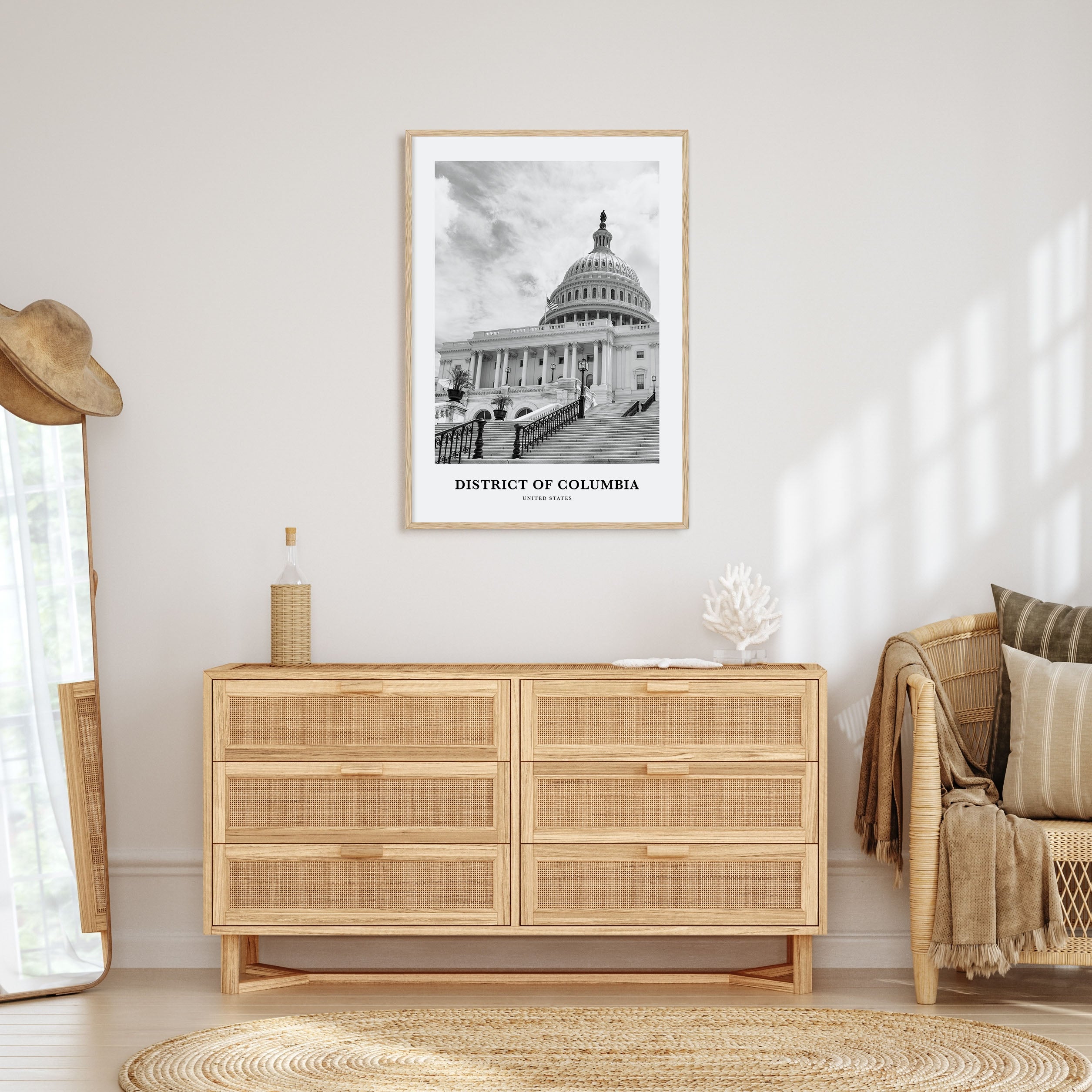 District of Columbia Portrait B&W Poster