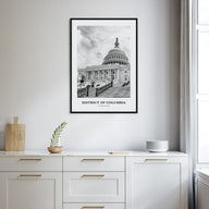 District of Columbia Portrait B&W Poster