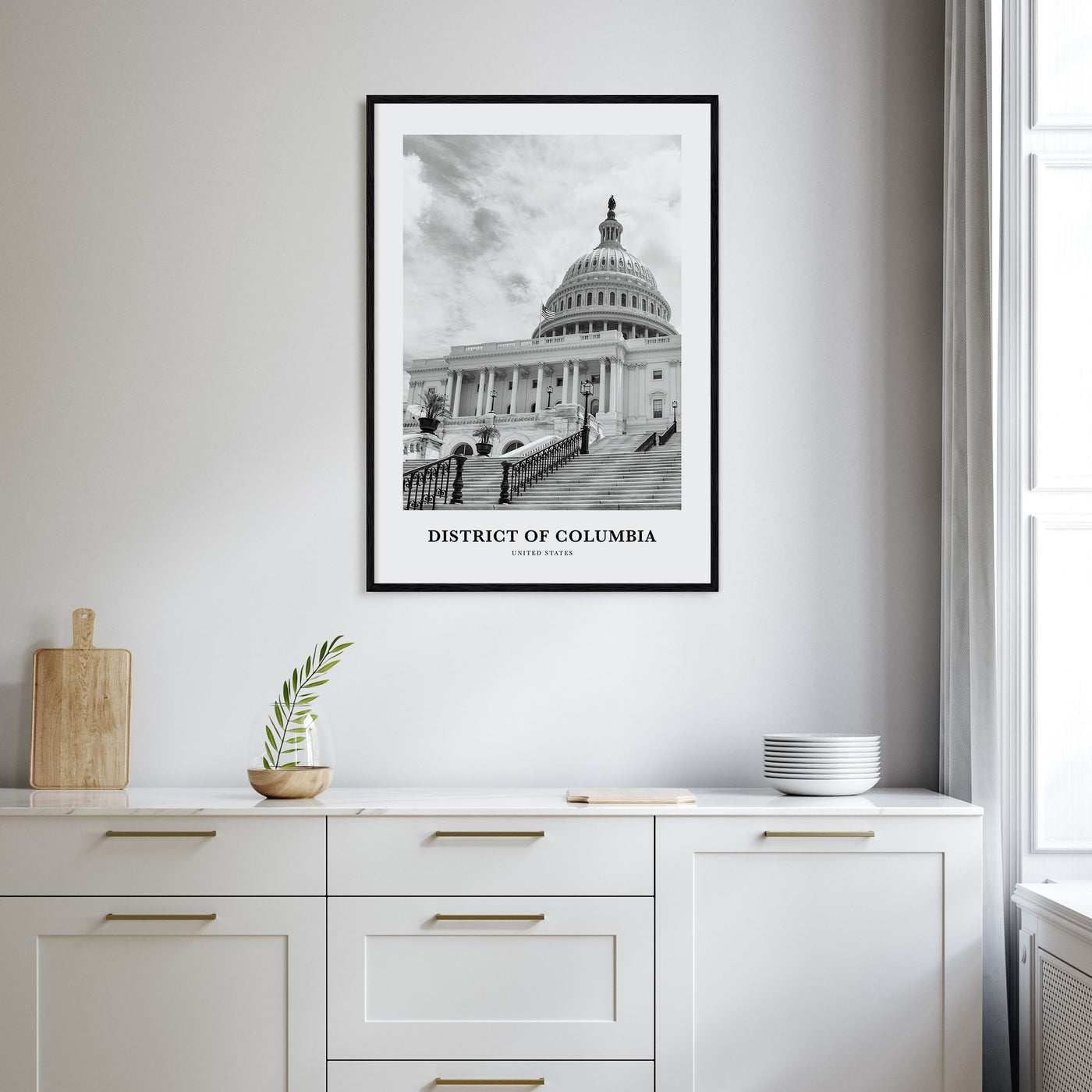 District of Columbia Portrait B&W Poster