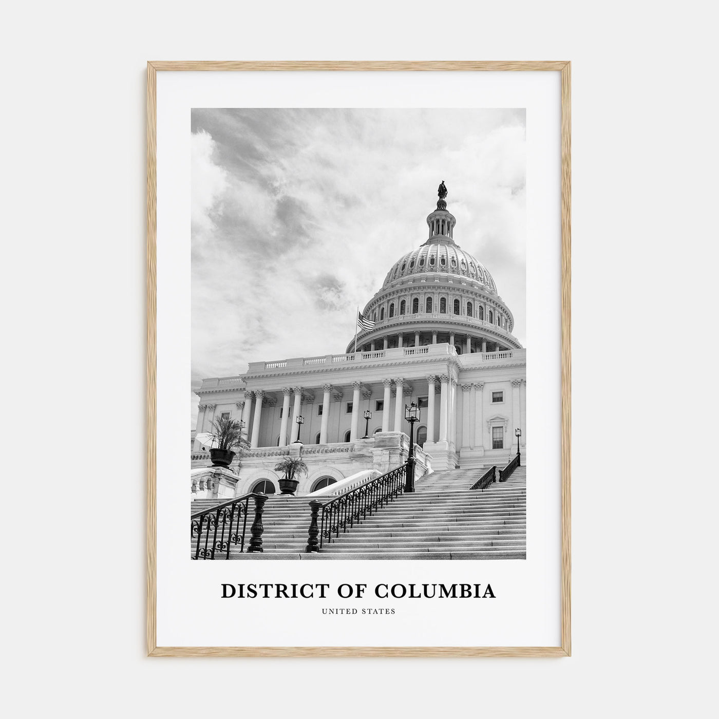 District of Columbia Portrait B&W Poster