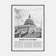 District of Columbia Travel B&W Poster
