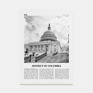 District of Columbia Travel B&W Poster