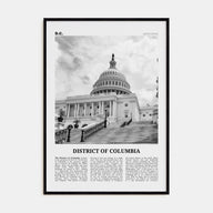 District of Columbia Travel B&W Poster