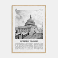 District of Columbia Travel B&W Poster