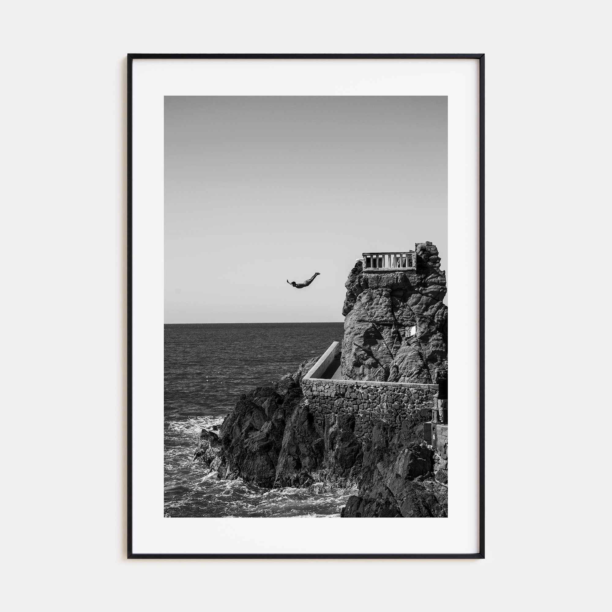 Diving Photo B&W Poster
