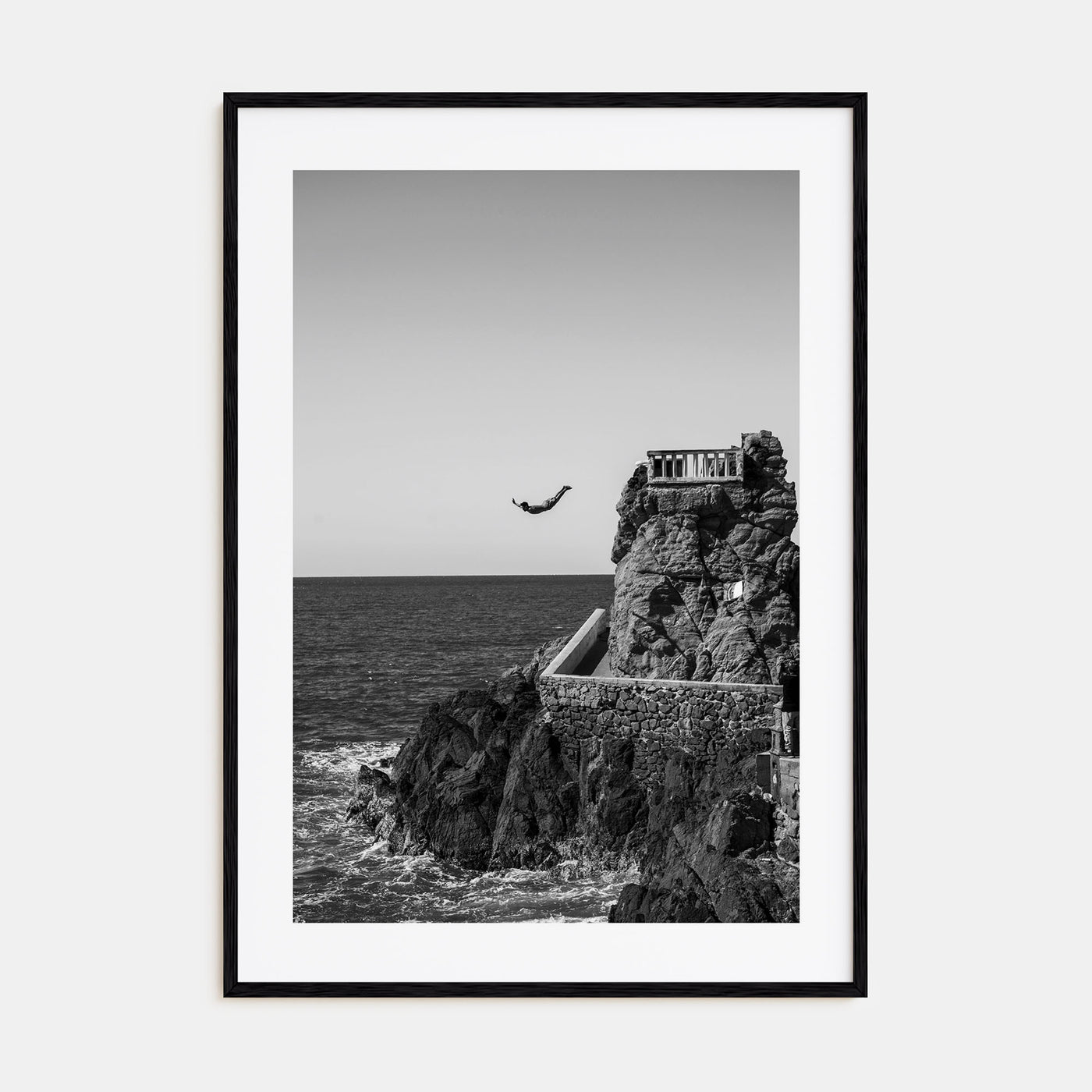 Diving Photo B&W Poster