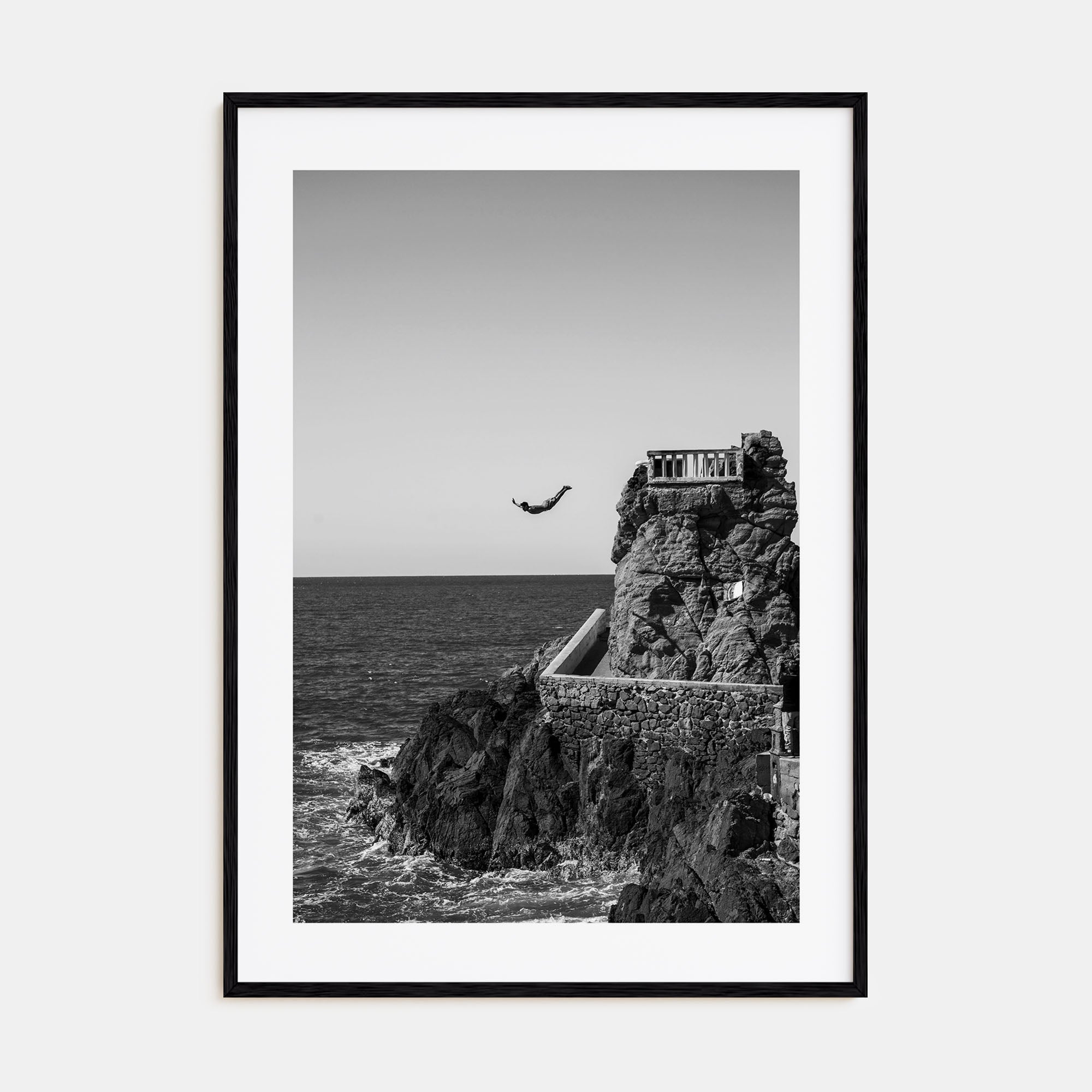 Diving Photo B&W Poster