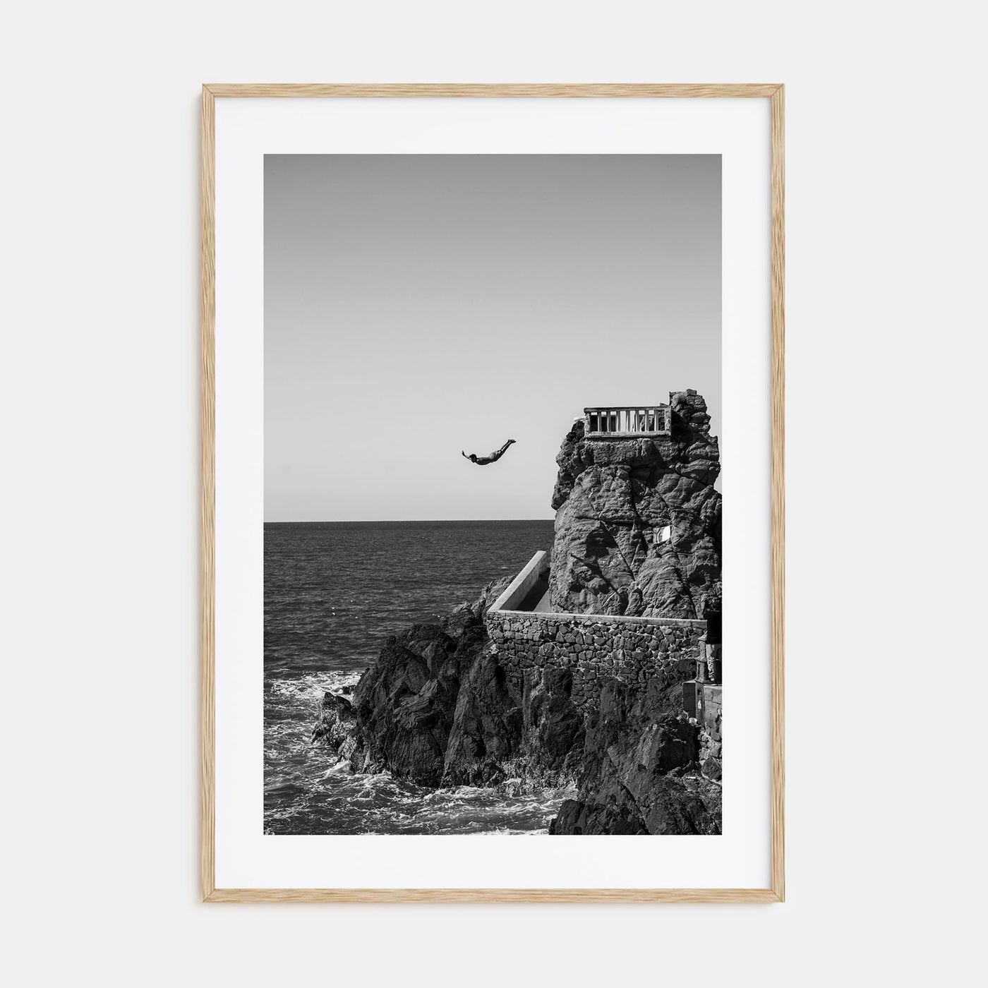 Diving Photo B&W Poster