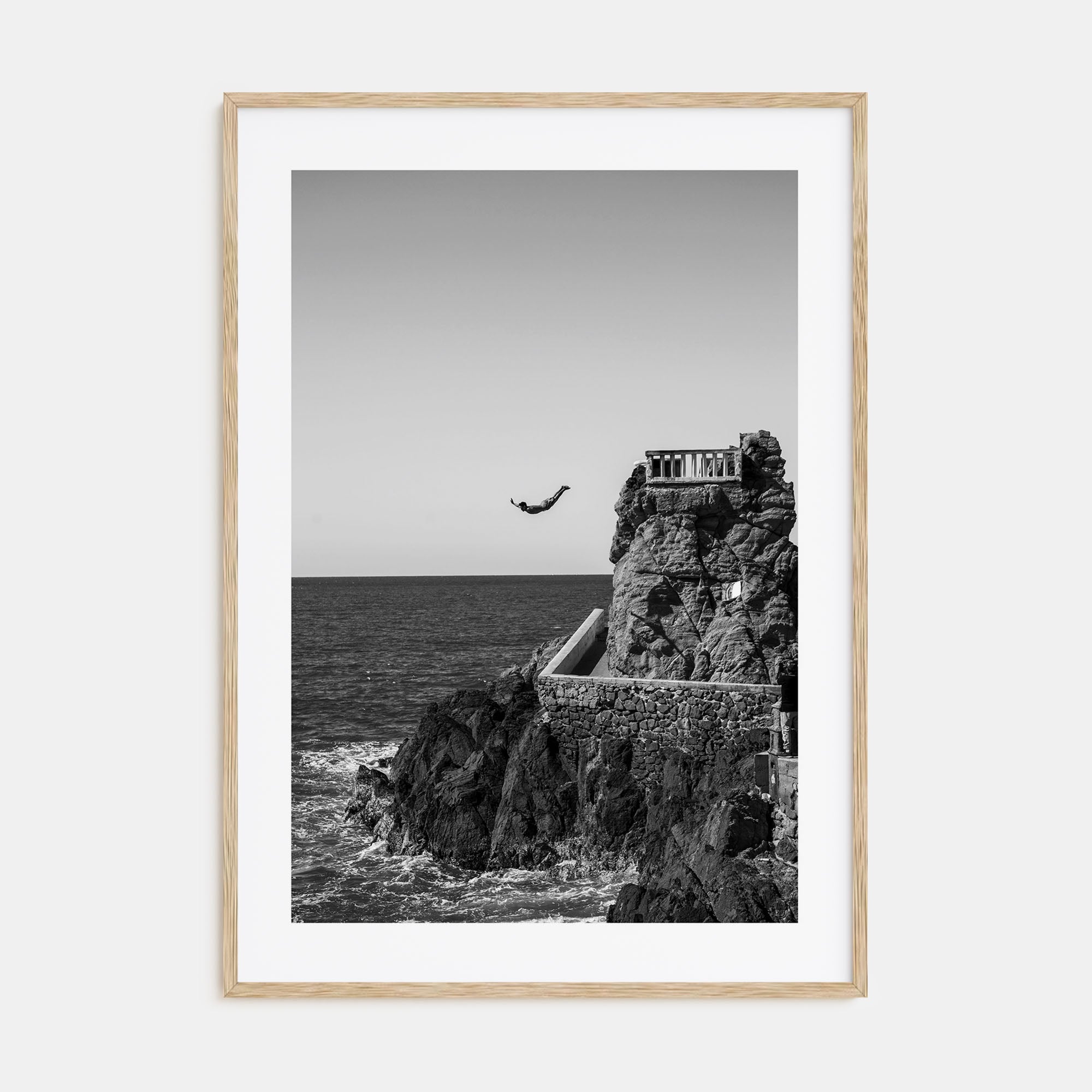Diving Photo B&W Poster