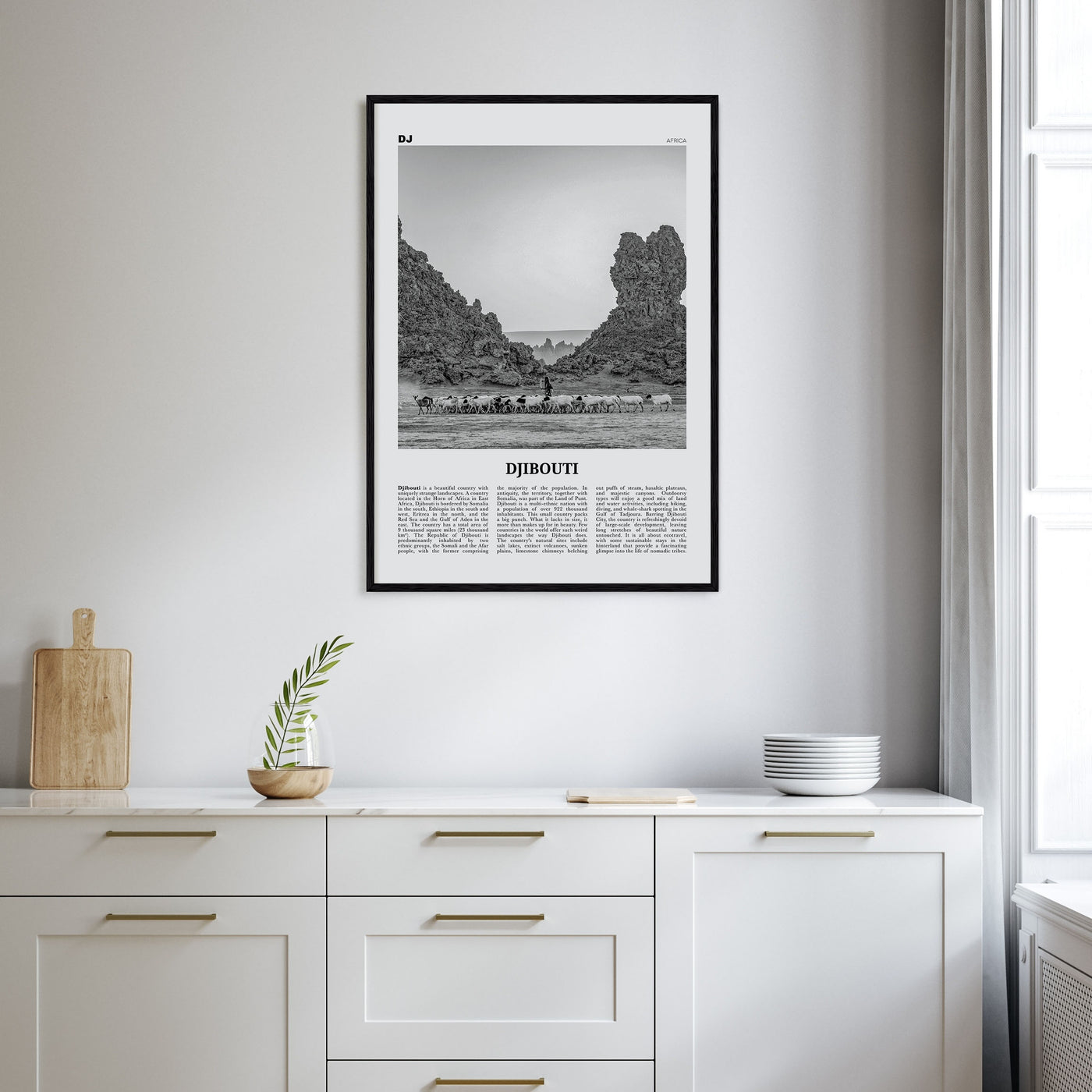 Djibouti Travel B&W Poster