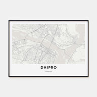 Dnipro Map Landscape Poster