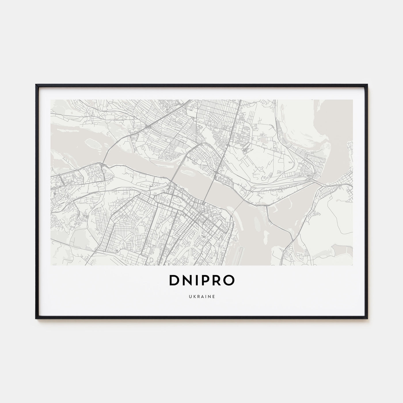 Dnipro Map Landscape Poster