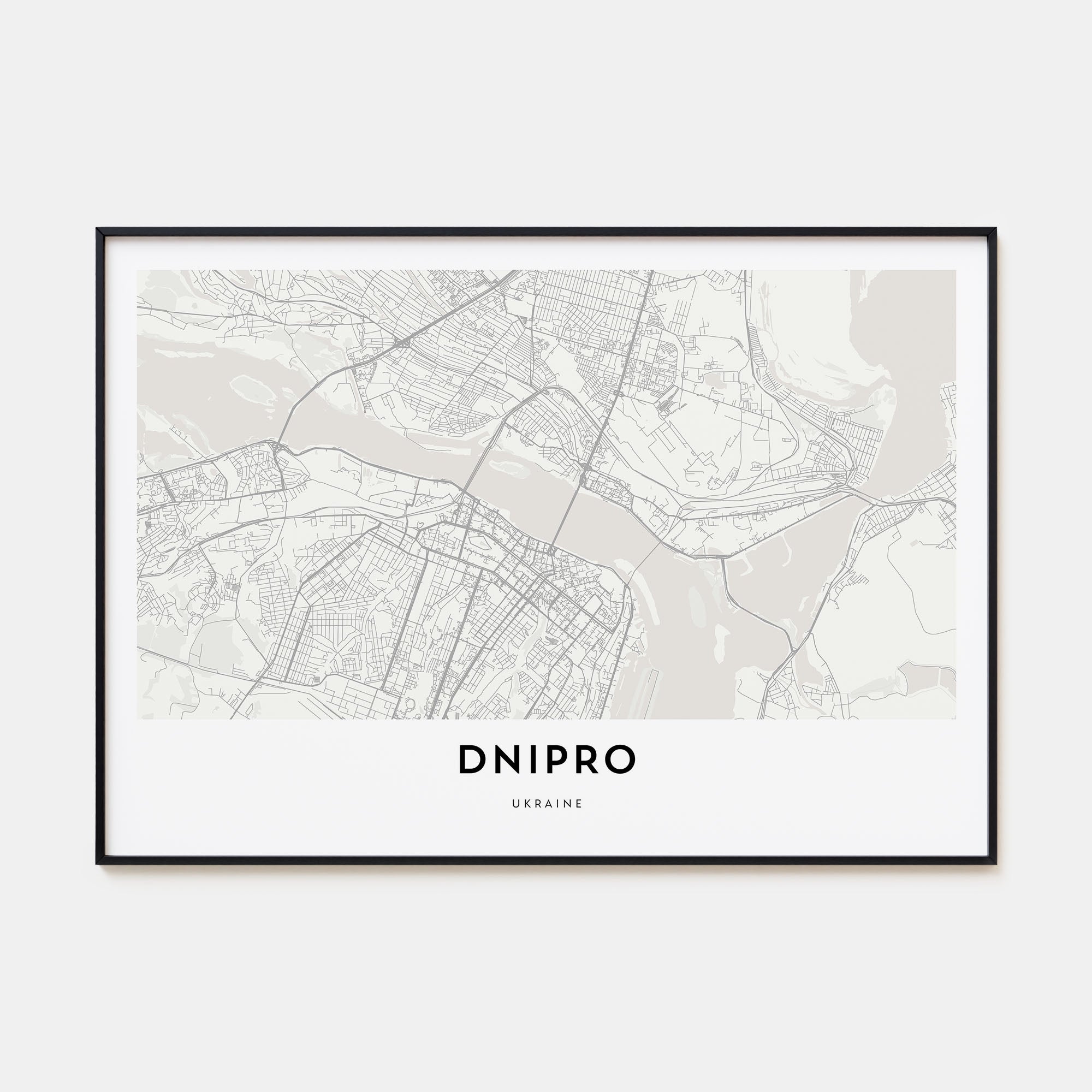 Dnipro Map Landscape Poster