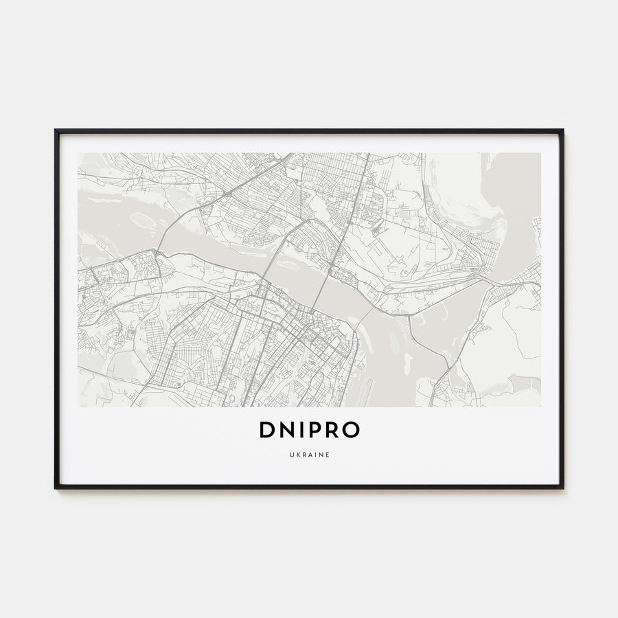Dnipro Map Landscape Poster