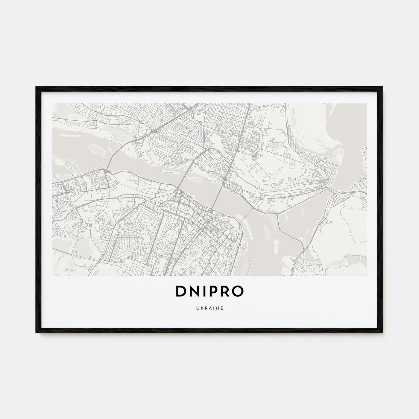 Dnipro Map Landscape Poster