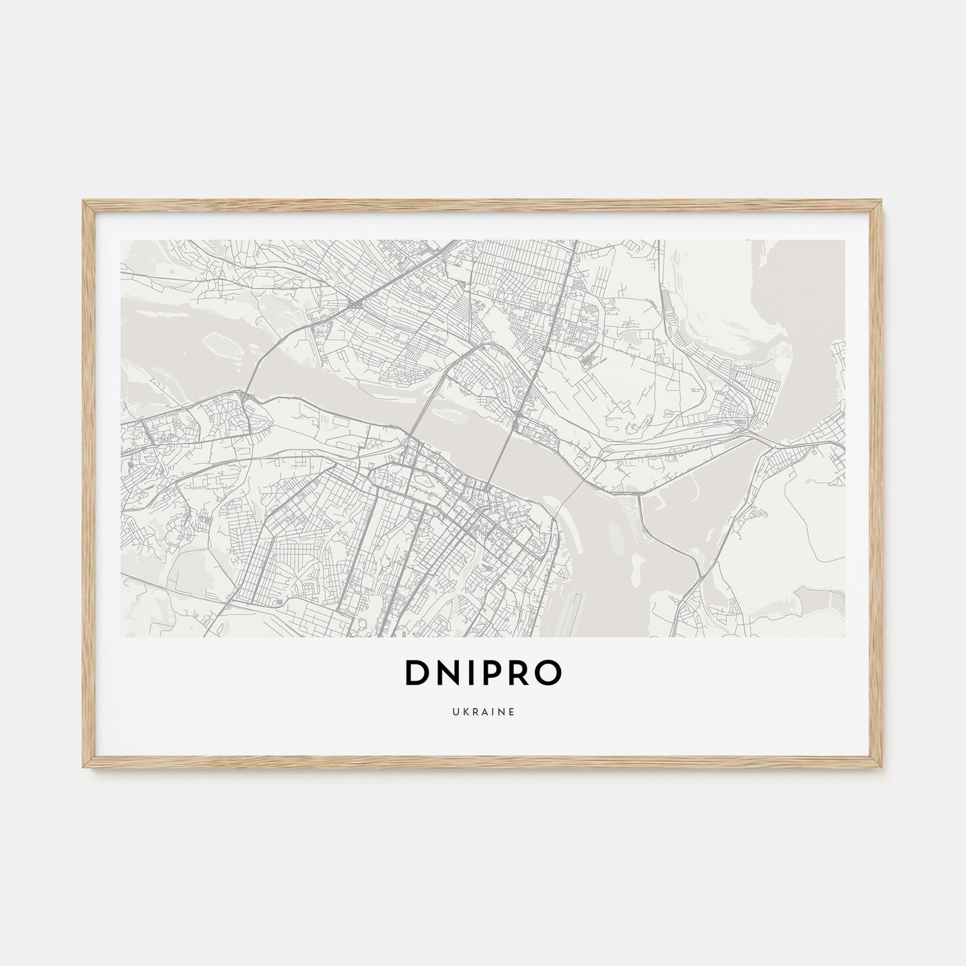 Dnipro Map Landscape Poster