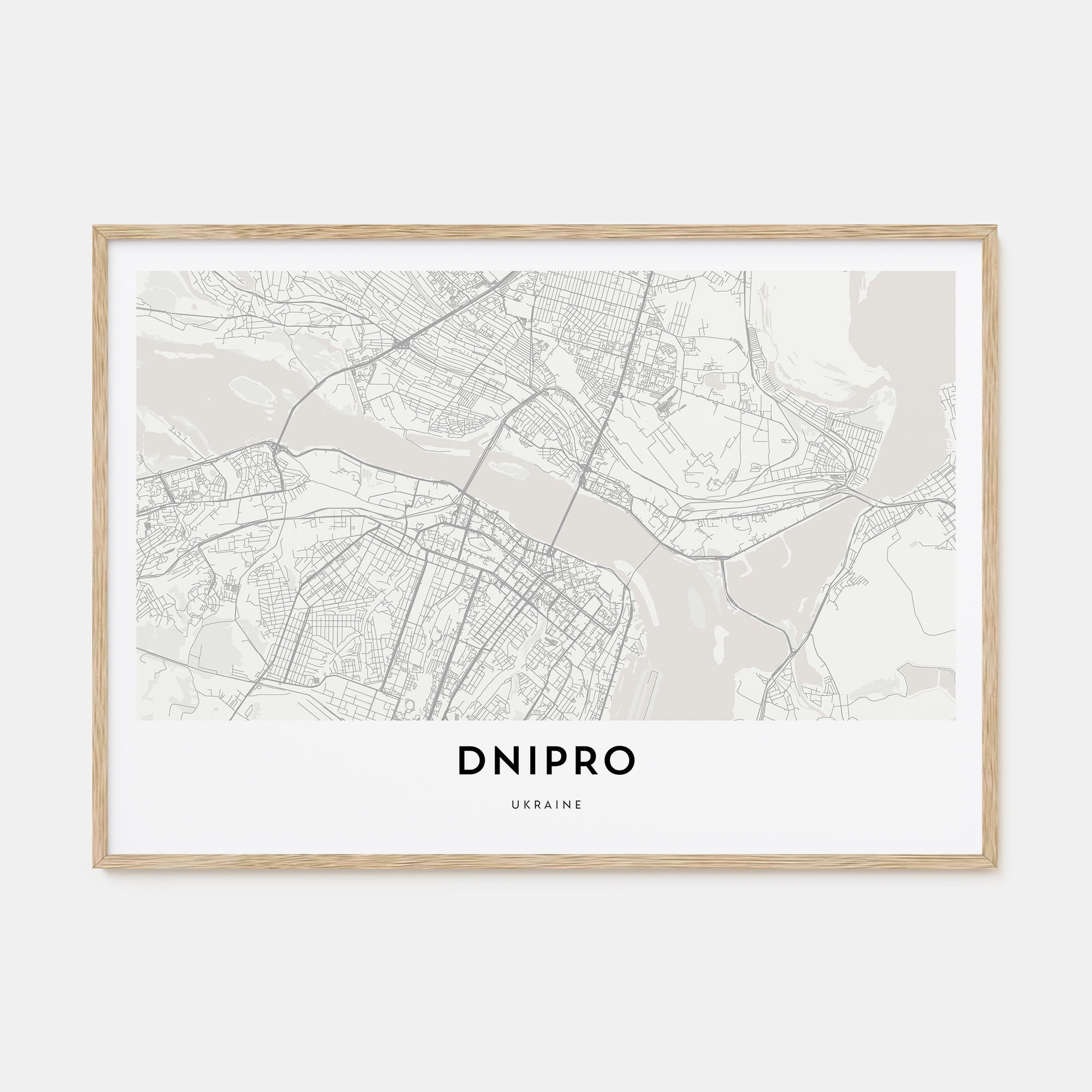 Dnipro Map Landscape Poster