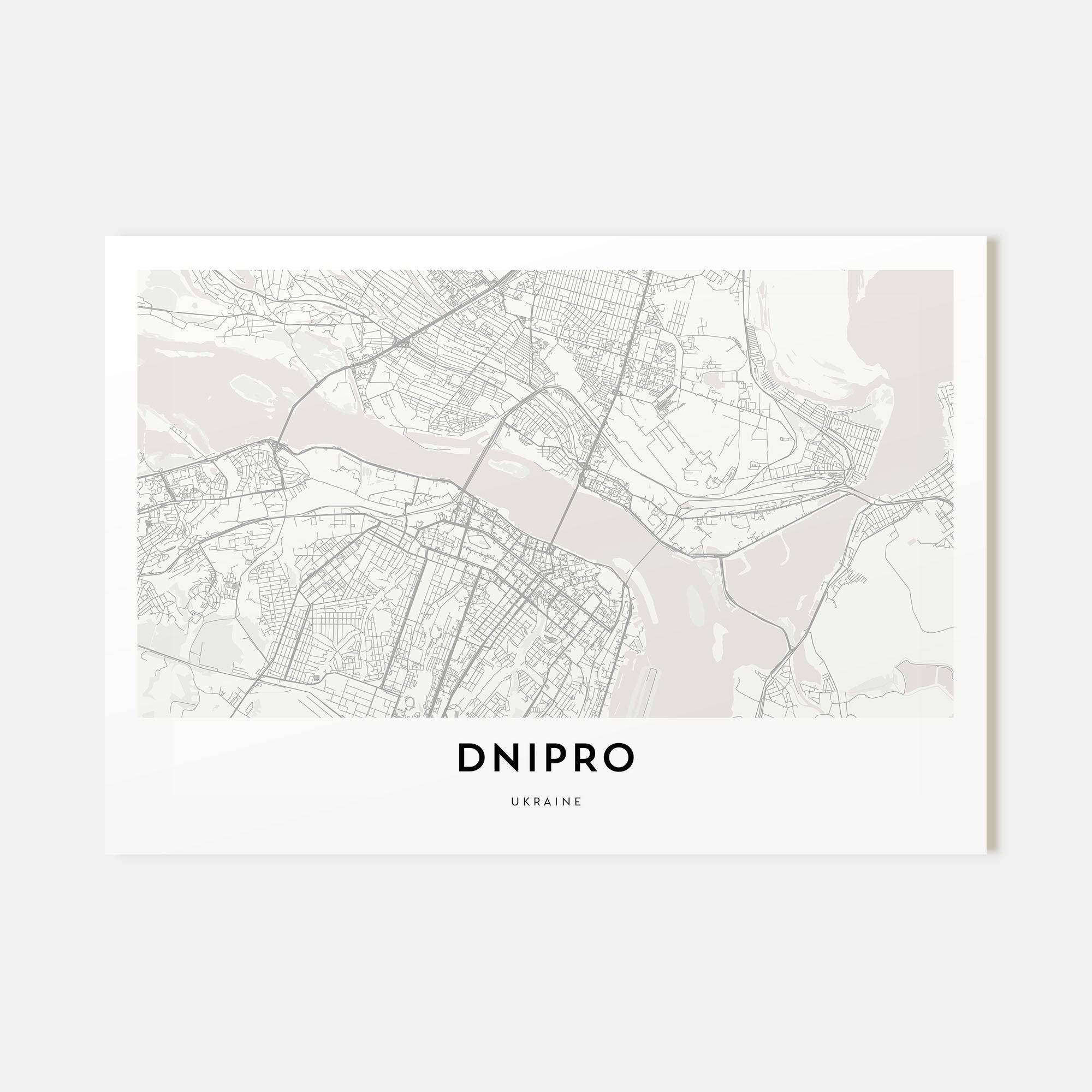 Dnipro Map Landscape Poster