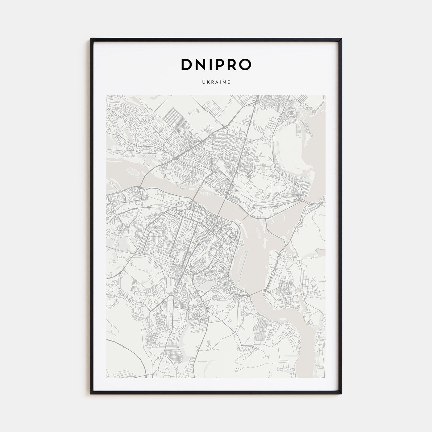 Dnipro Map Portrait Poster