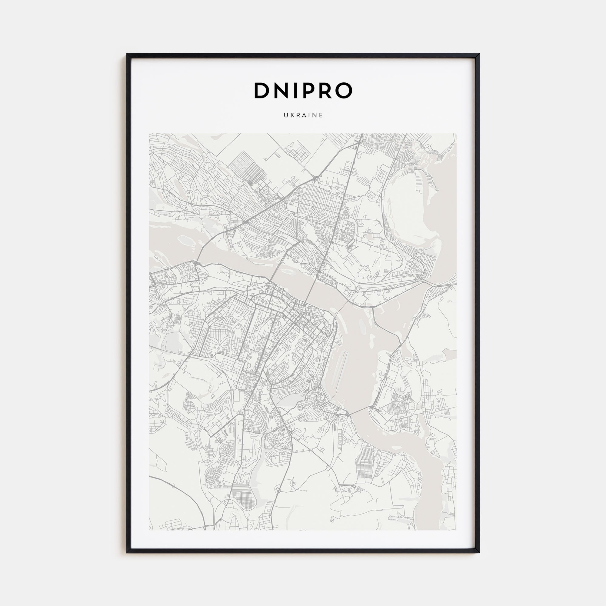 Dnipro Map Portrait Poster