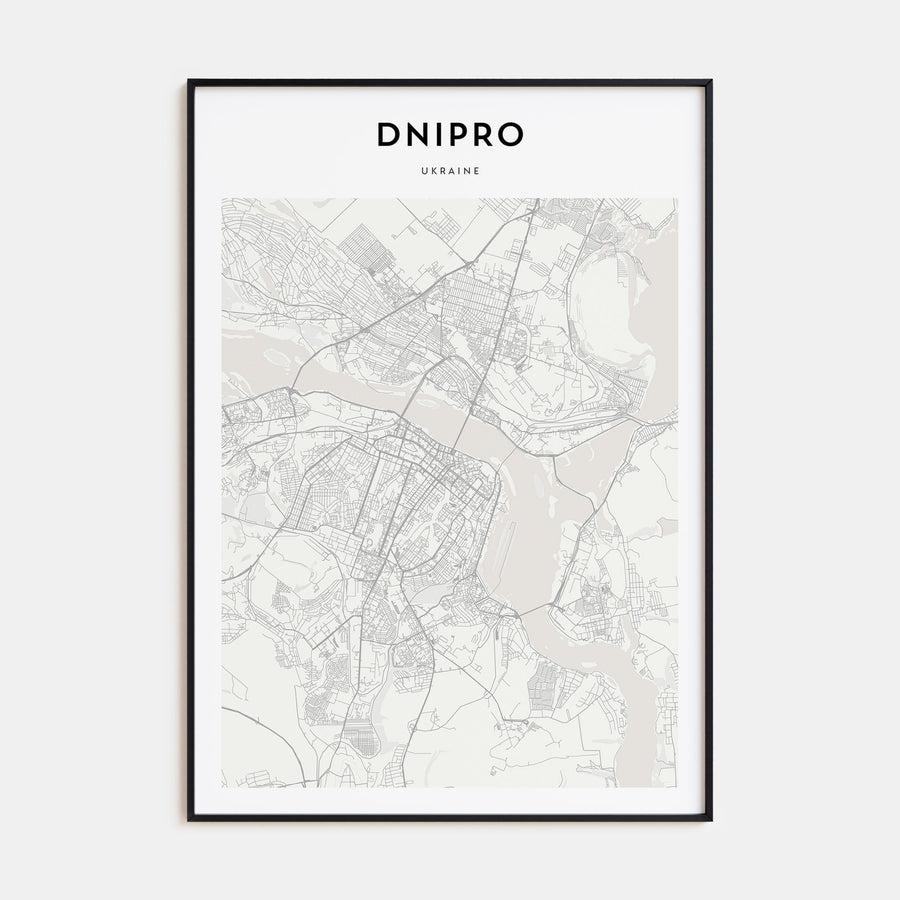 Dnipro Map Portrait Poster