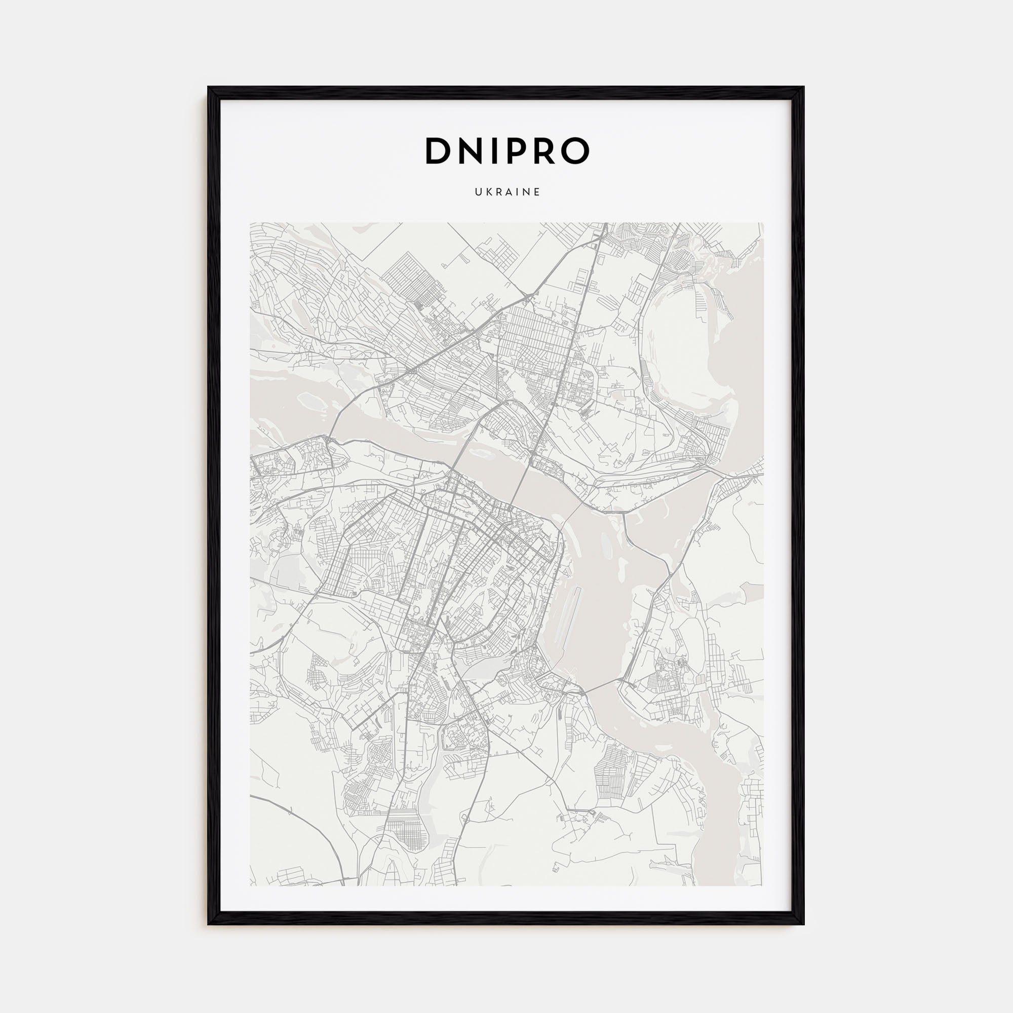 Dnipro Map Portrait Poster
