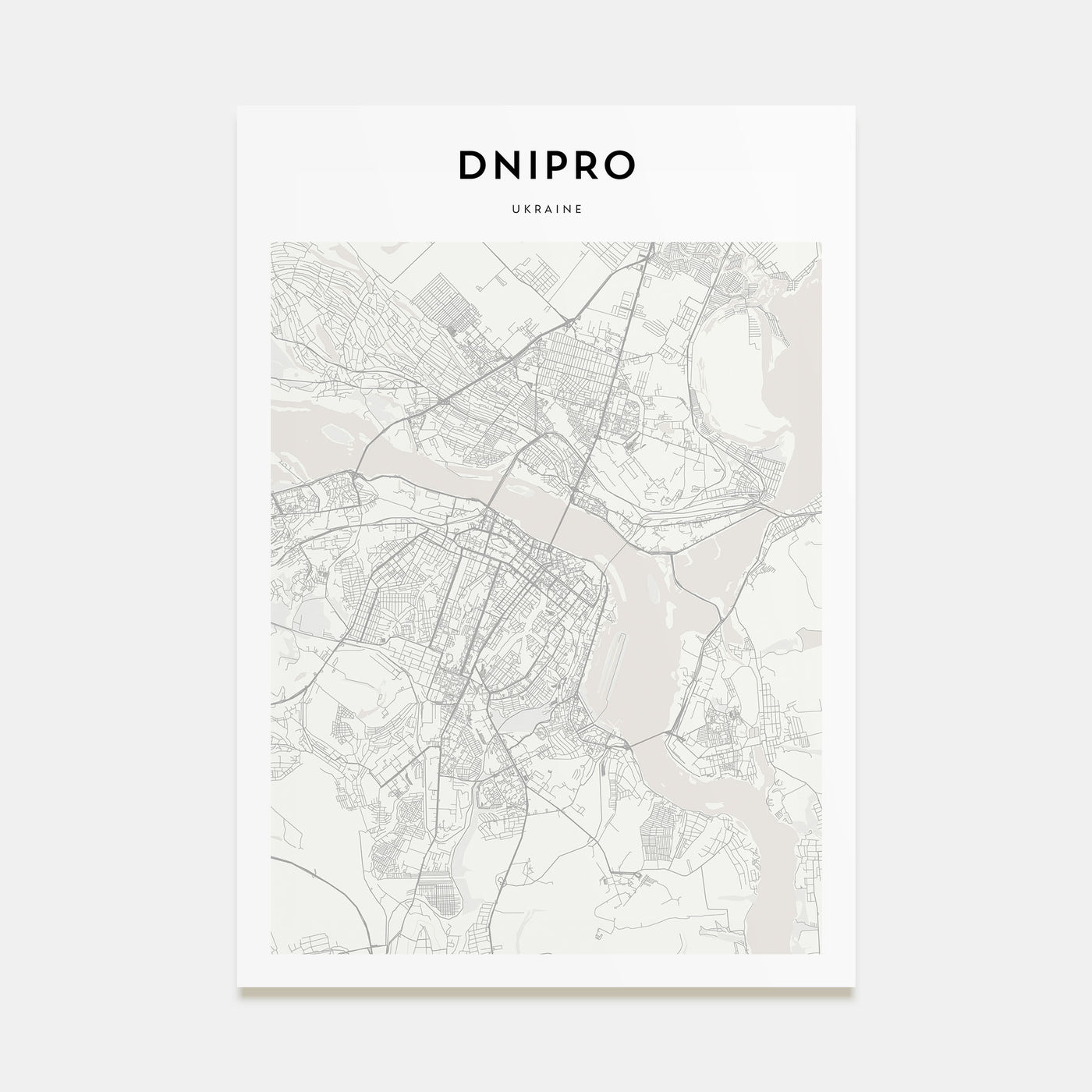Dnipro Map Portrait Poster