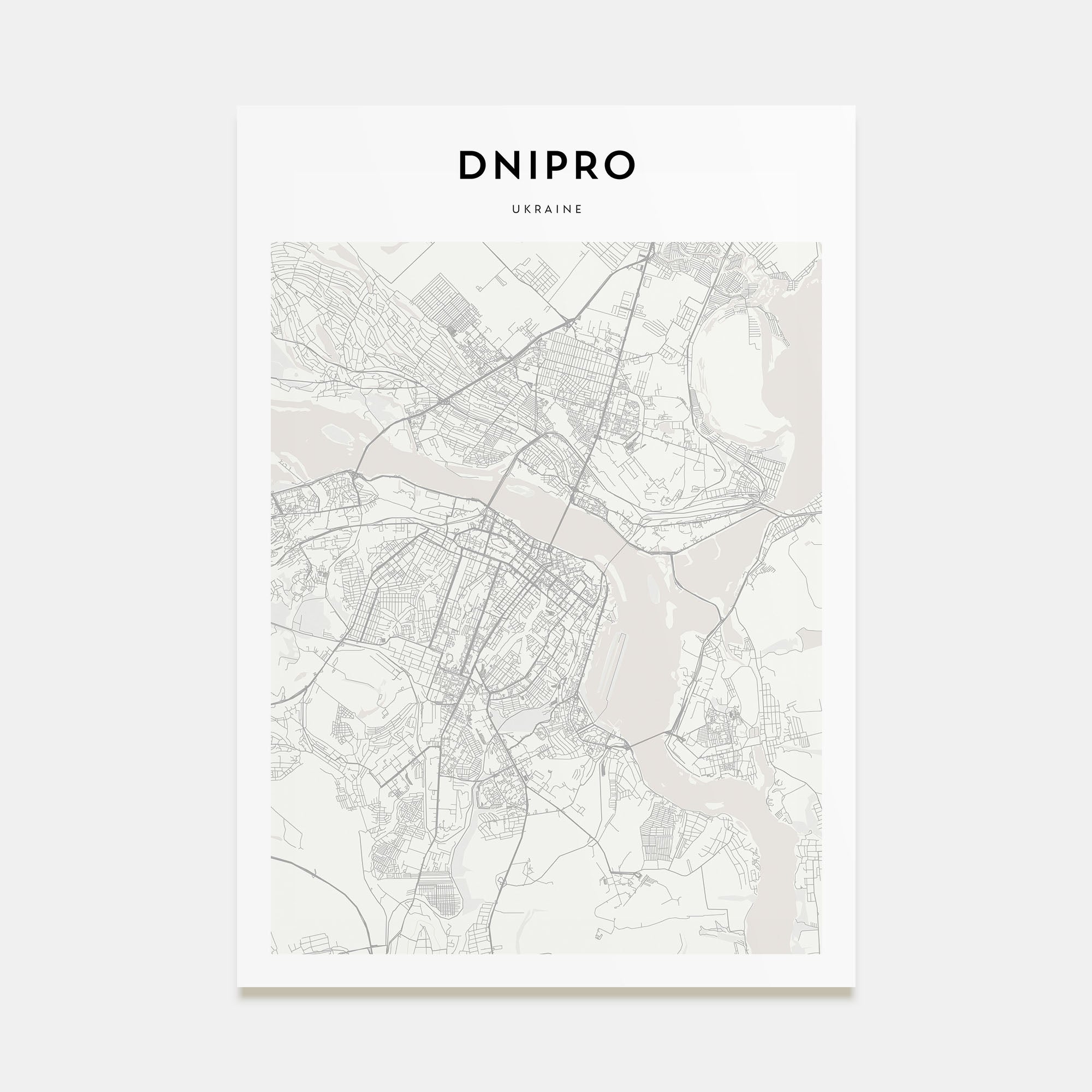 Dnipro Map Portrait Poster