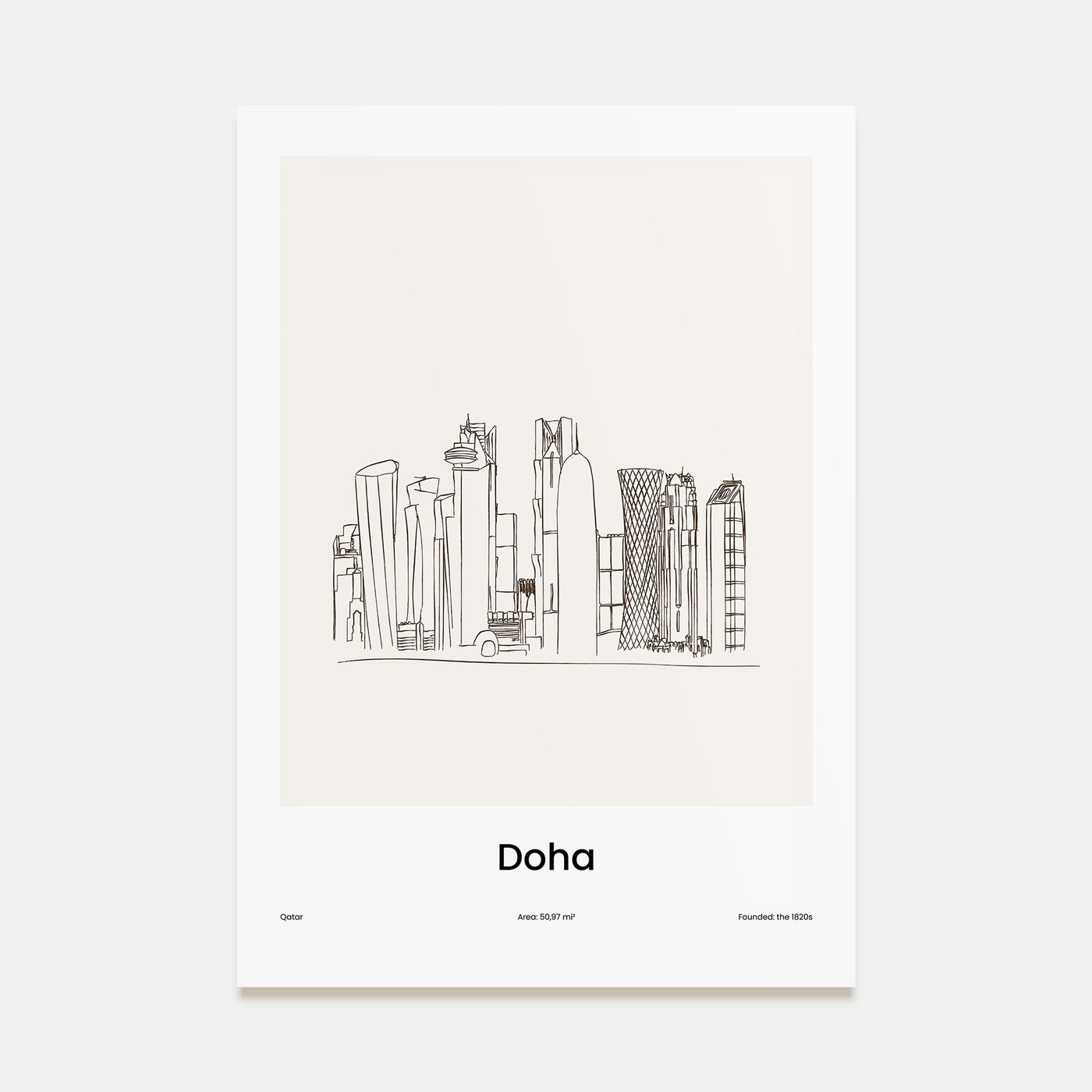 Doha Drawn Poster