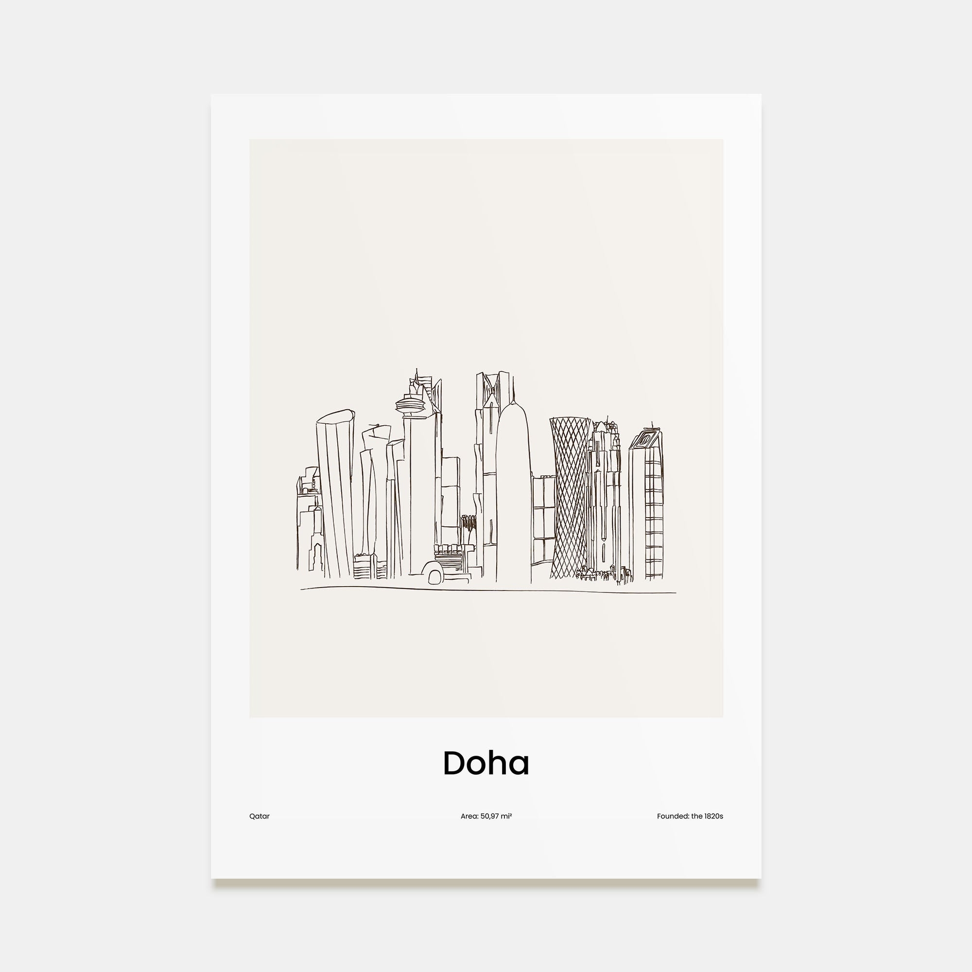 Doha Drawn Poster