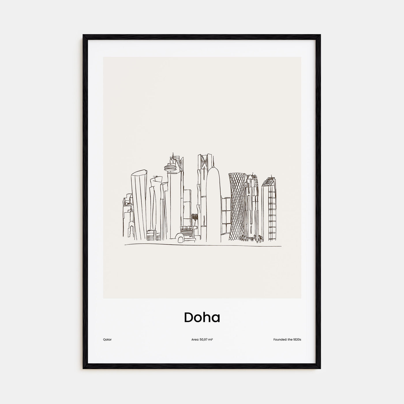 Doha Drawn Poster