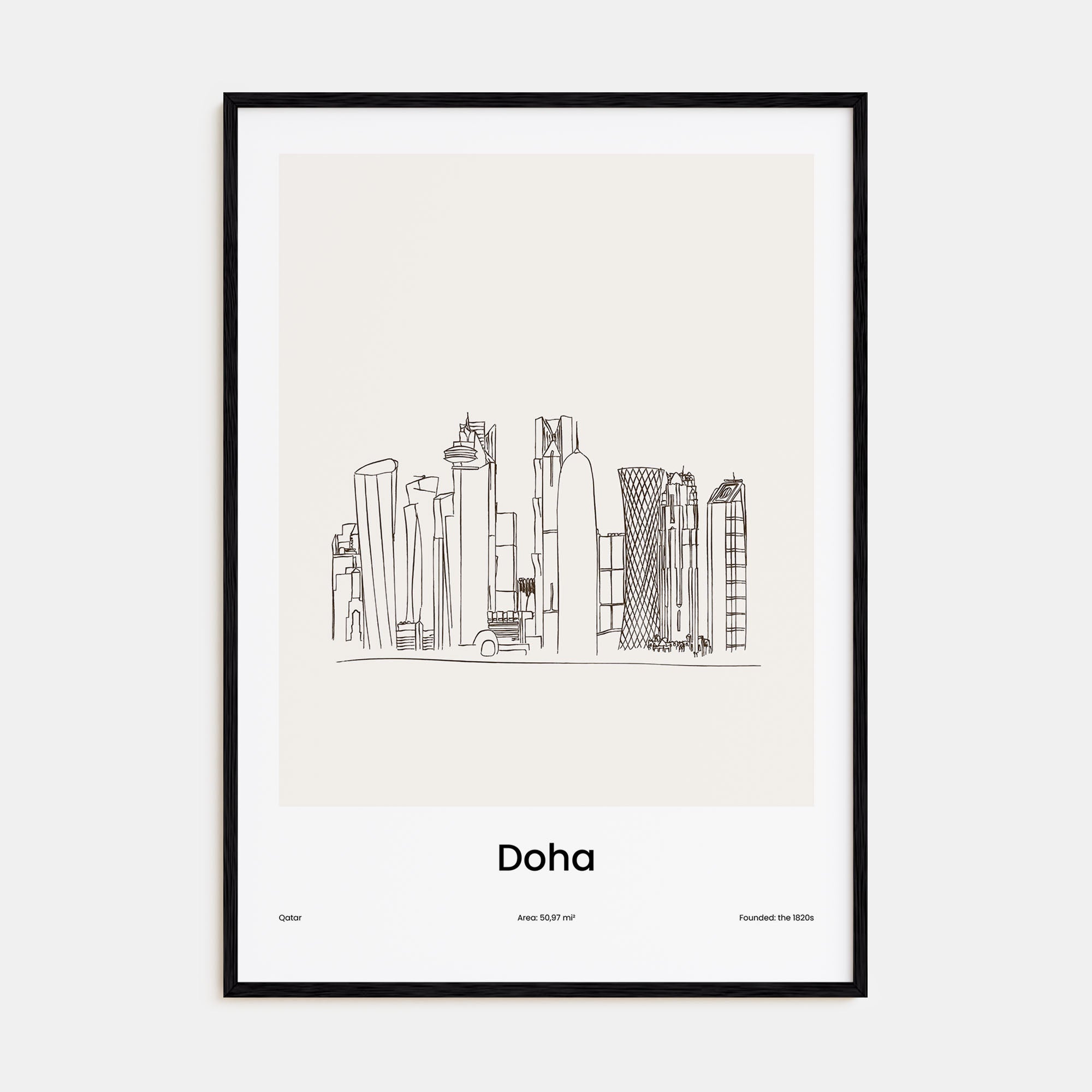 Doha Drawn Poster