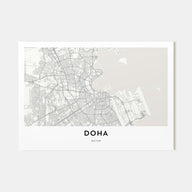 Doha Map Landscape Poster