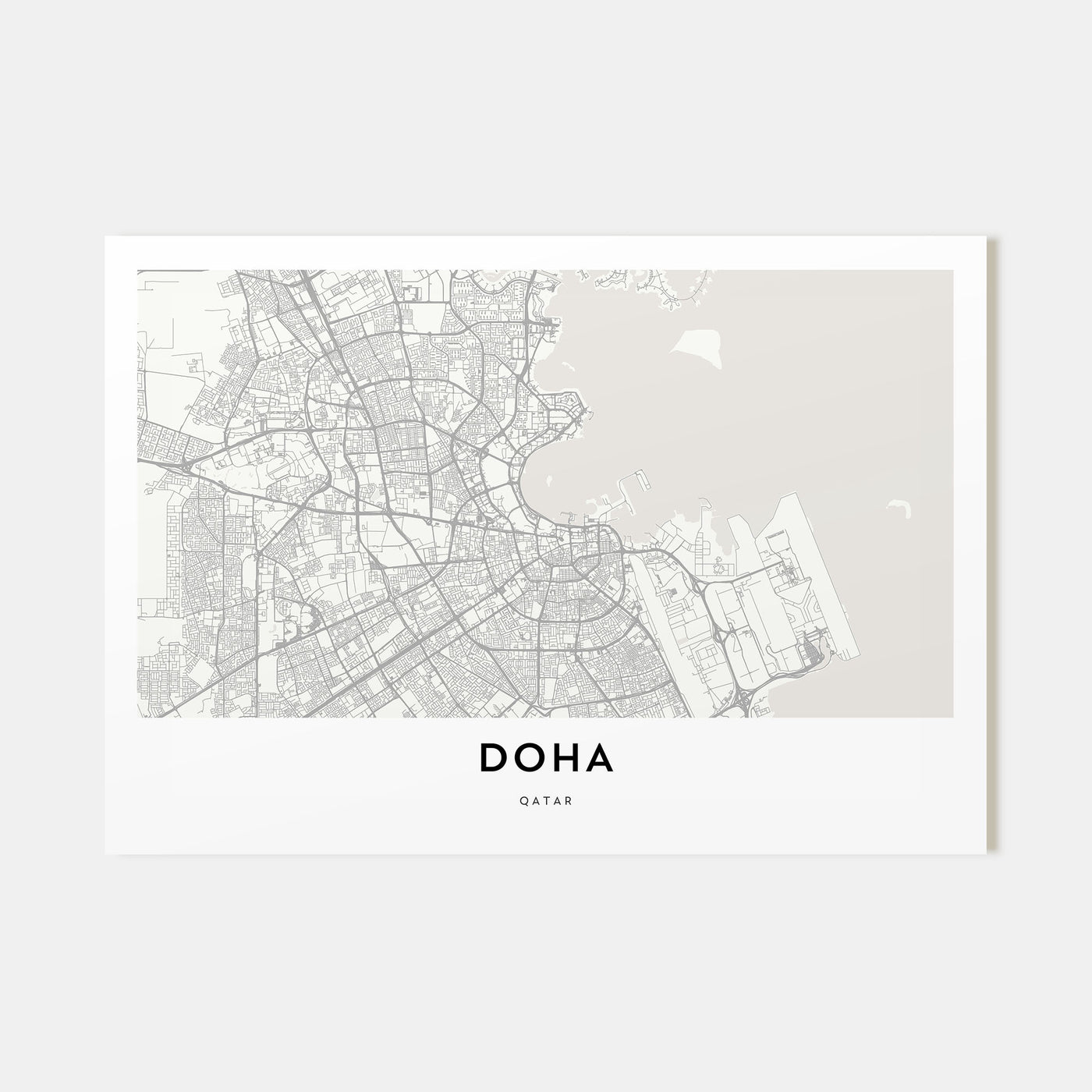 Doha Map Landscape Poster