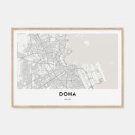 Doha Map Landscape Poster