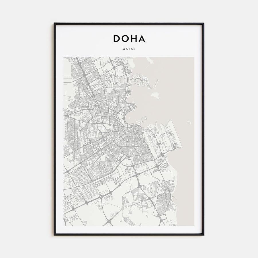 Doha Map Portrait Poster