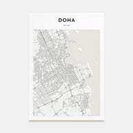 Doha Map Portrait Poster