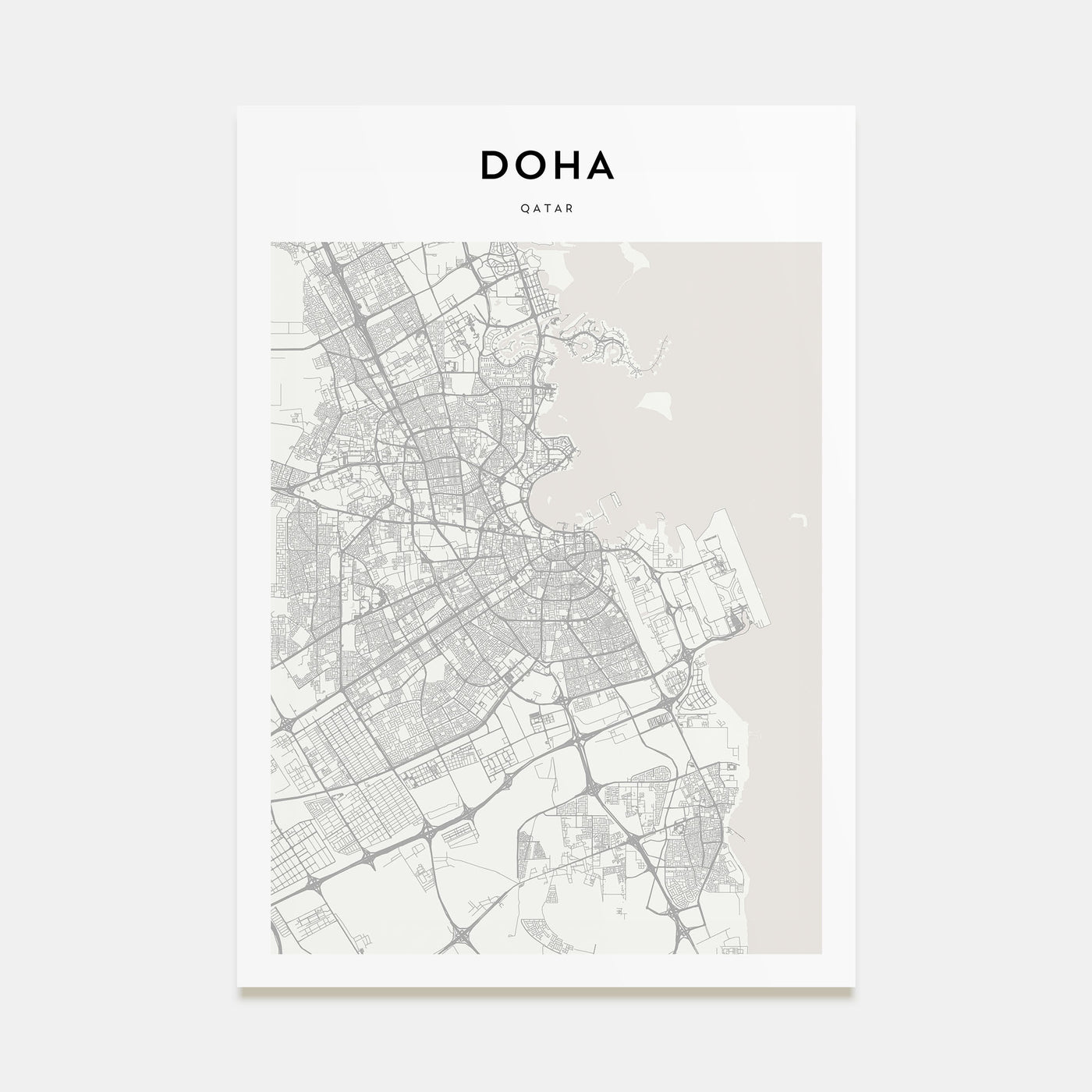 Doha Map Portrait Poster