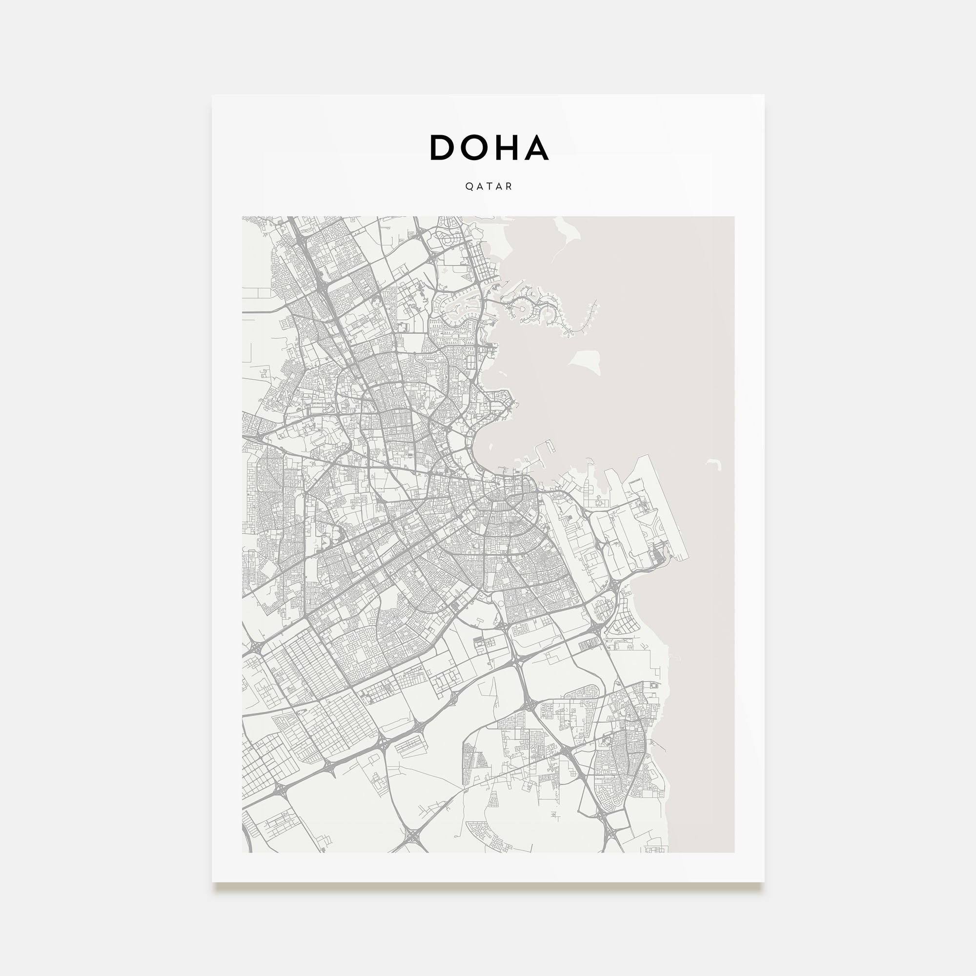 Doha Map Portrait Poster
