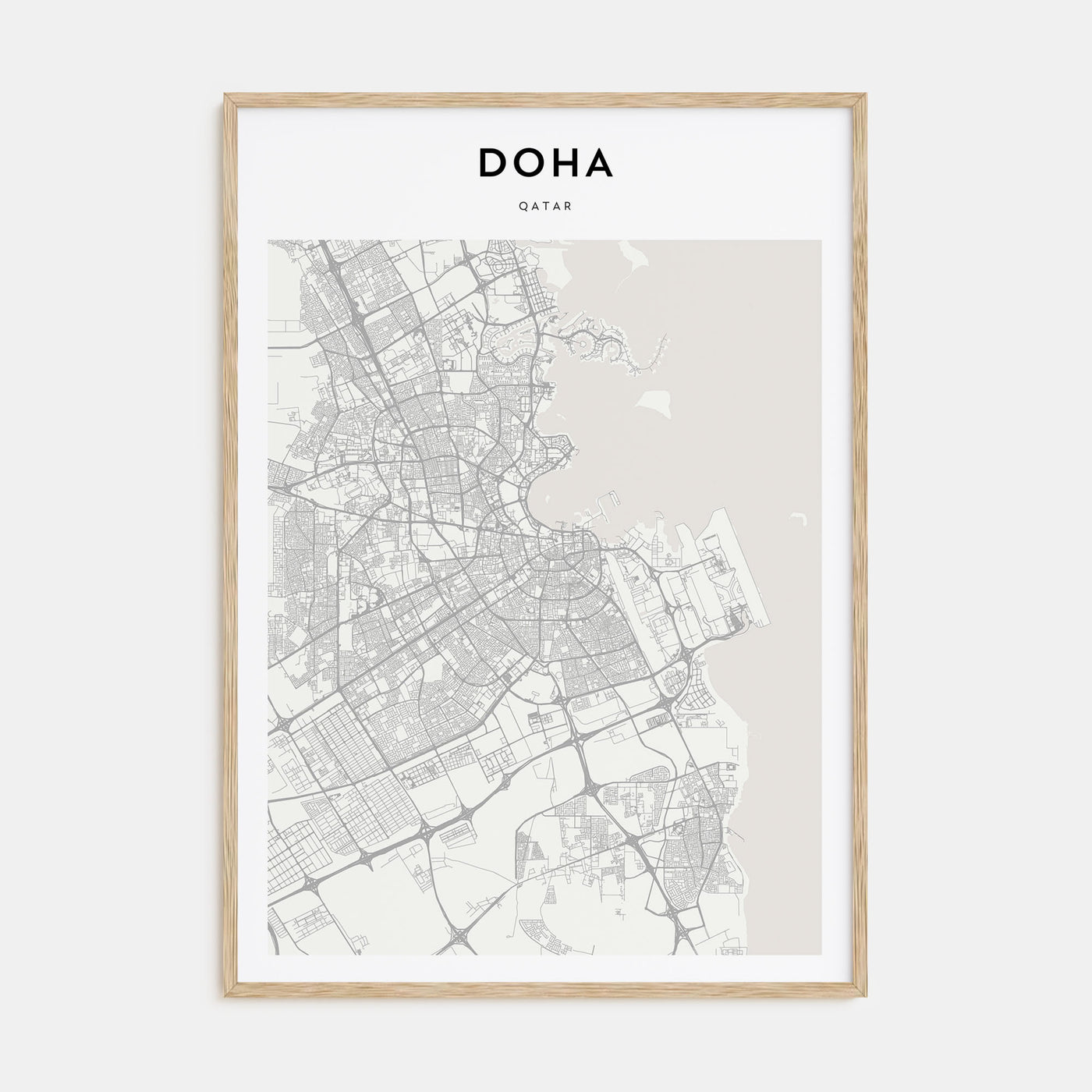 Doha Map Portrait Poster