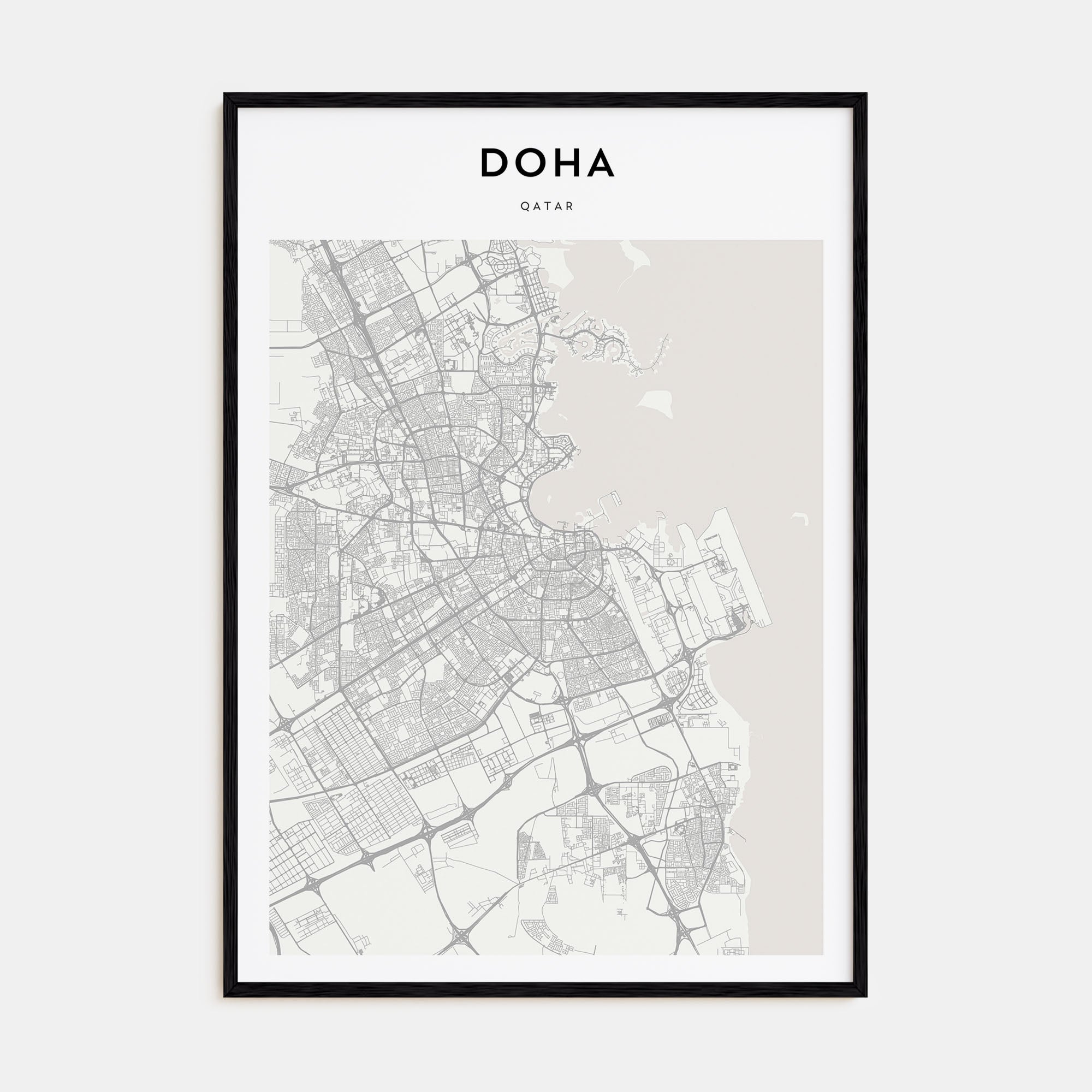Doha Map Portrait Poster