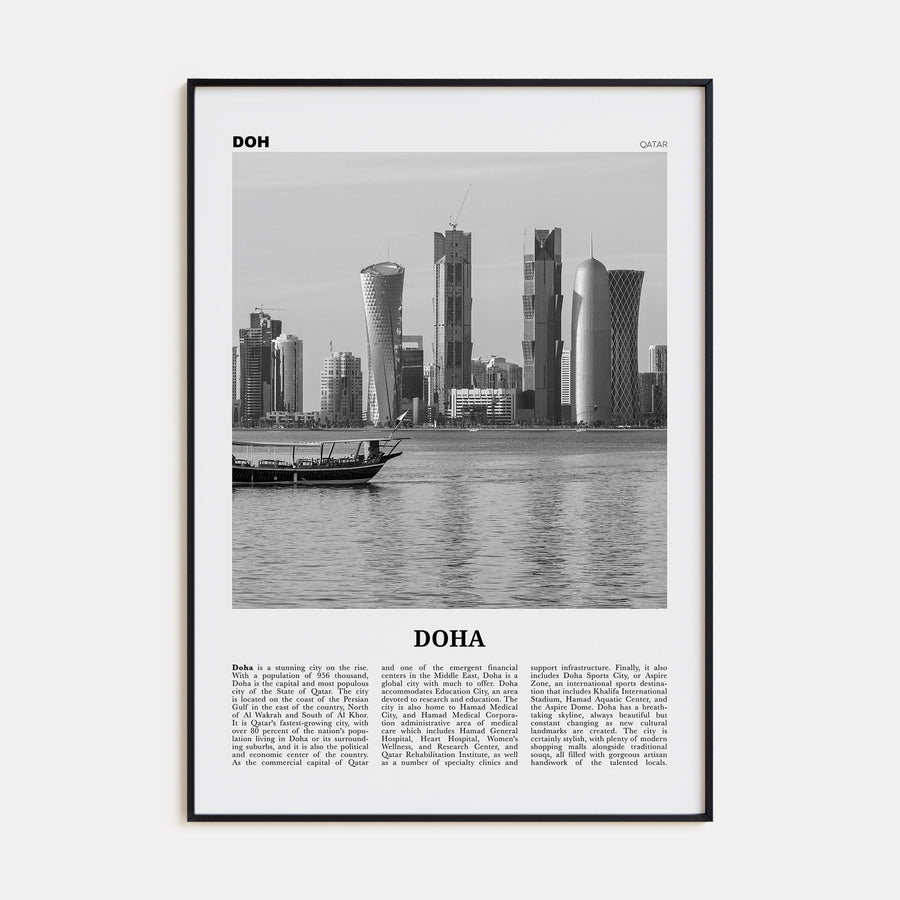 Doha Travel B&W Poster