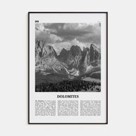 Dolomites Travel B&W Poster