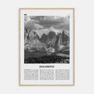 Dolomites Travel B&W Poster