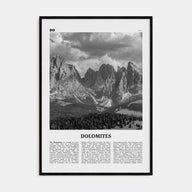 Dolomites Travel B&W Poster