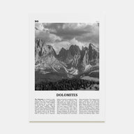 Dolomites Travel B&W Poster