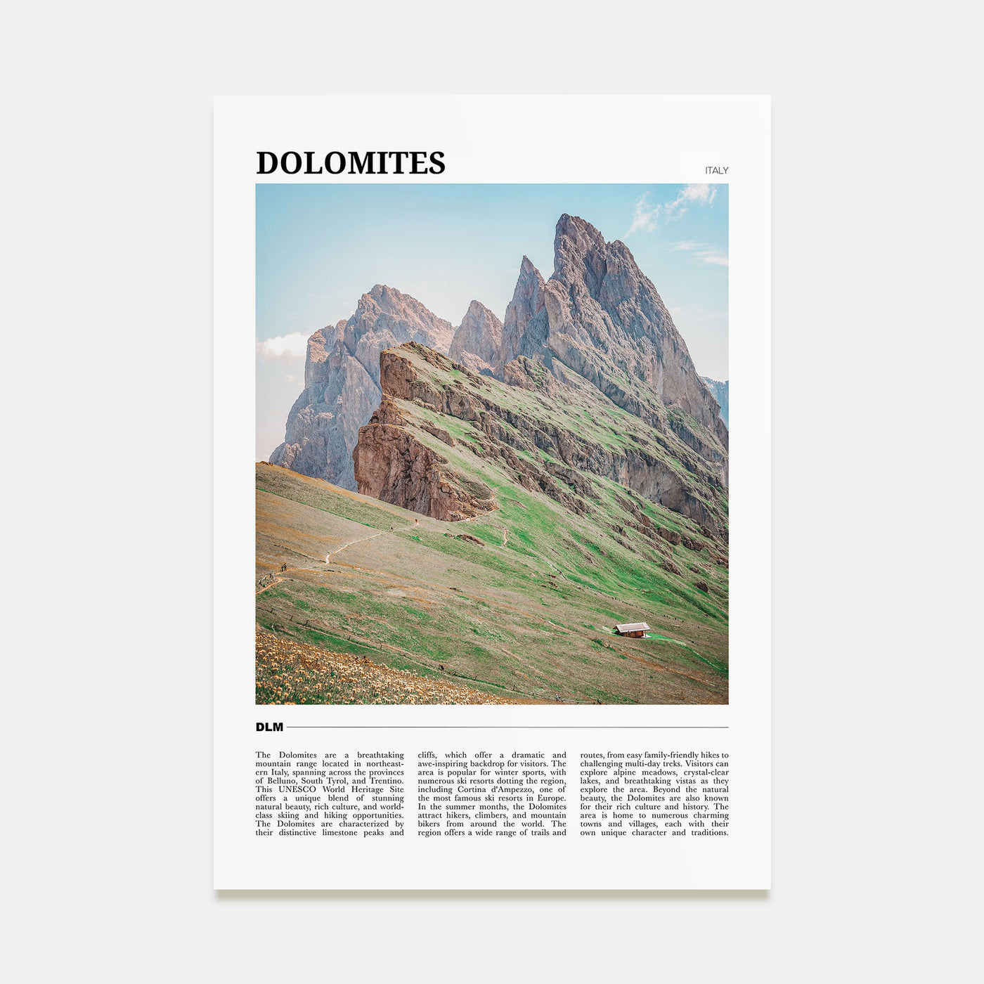 Dolomites Travel Color Poster